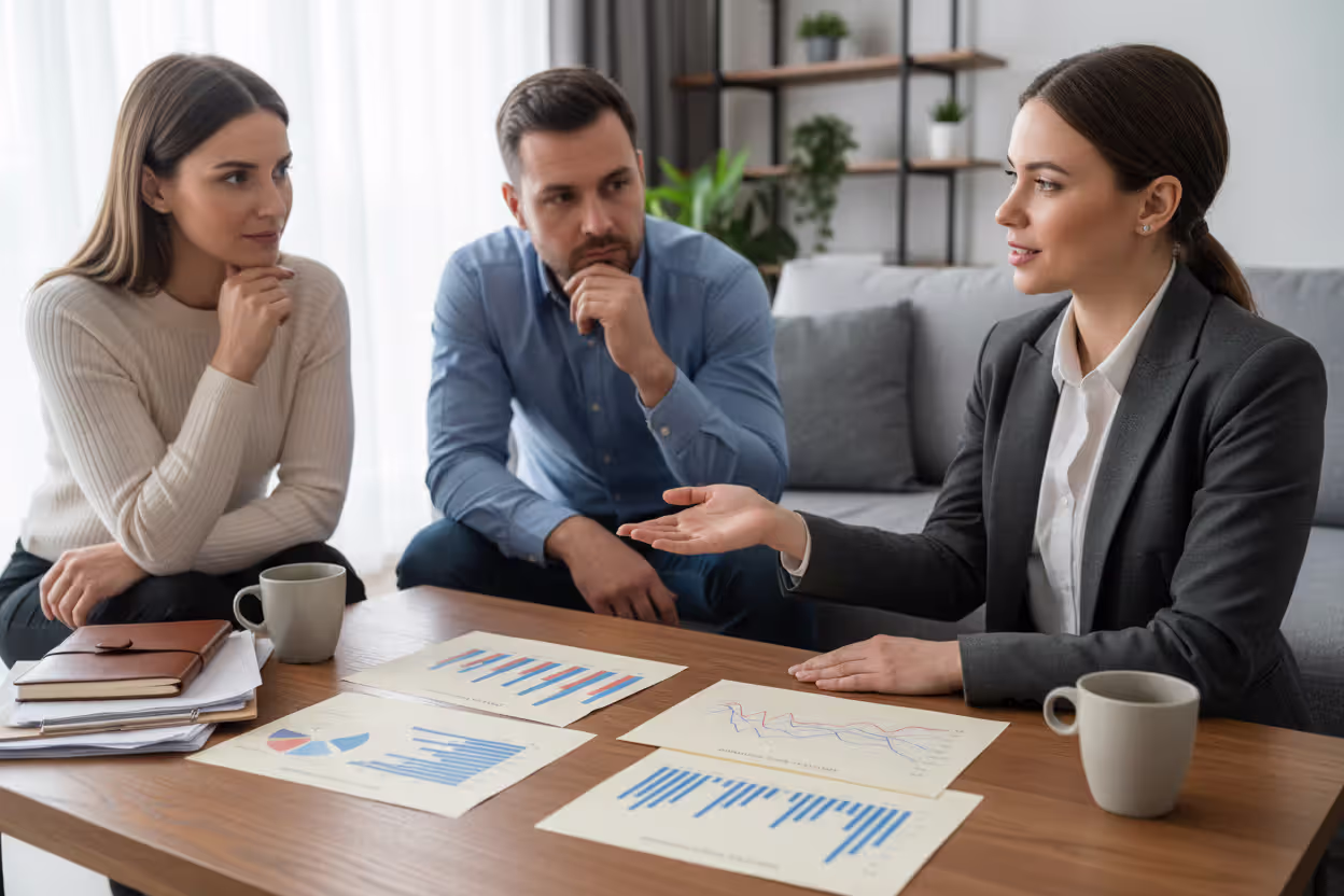 Financial advisor discussing HELOC and home equity loan risks with homeowners