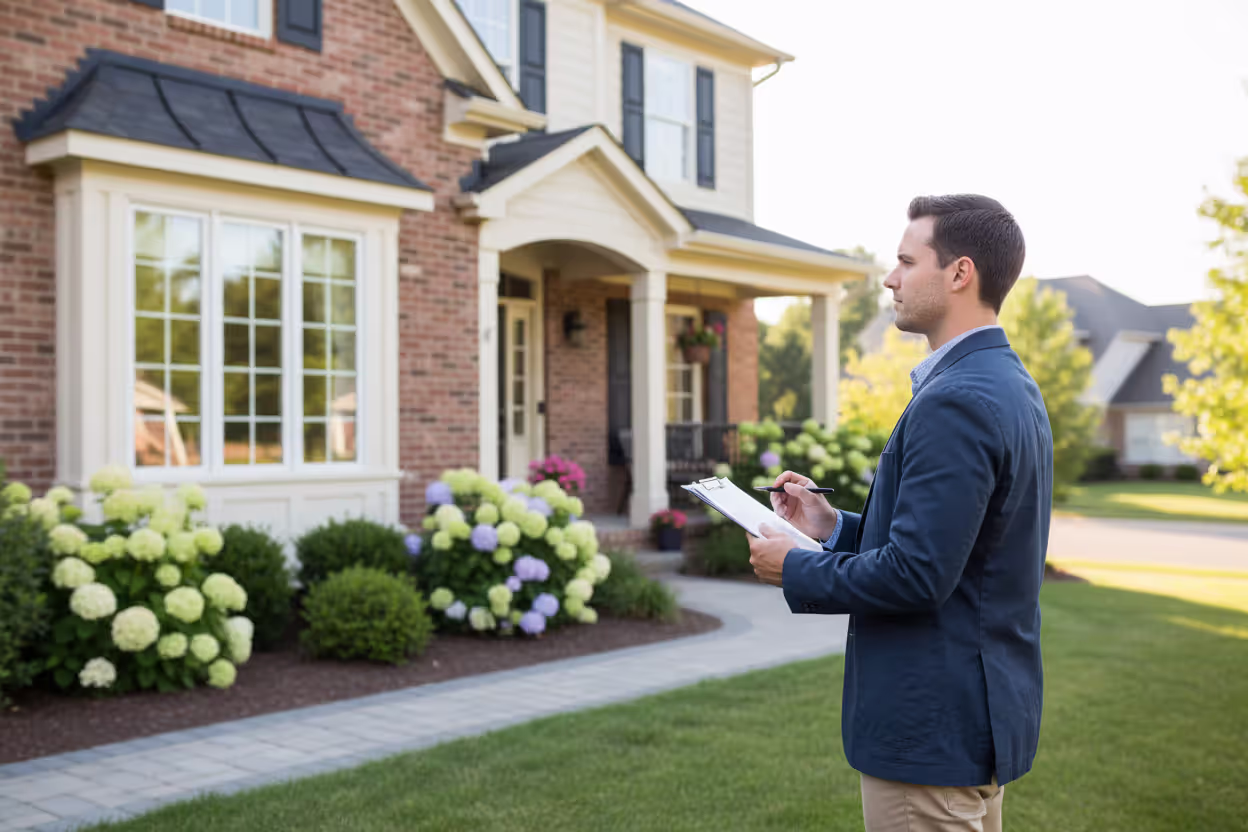 Property appraiser inspecting a residential home