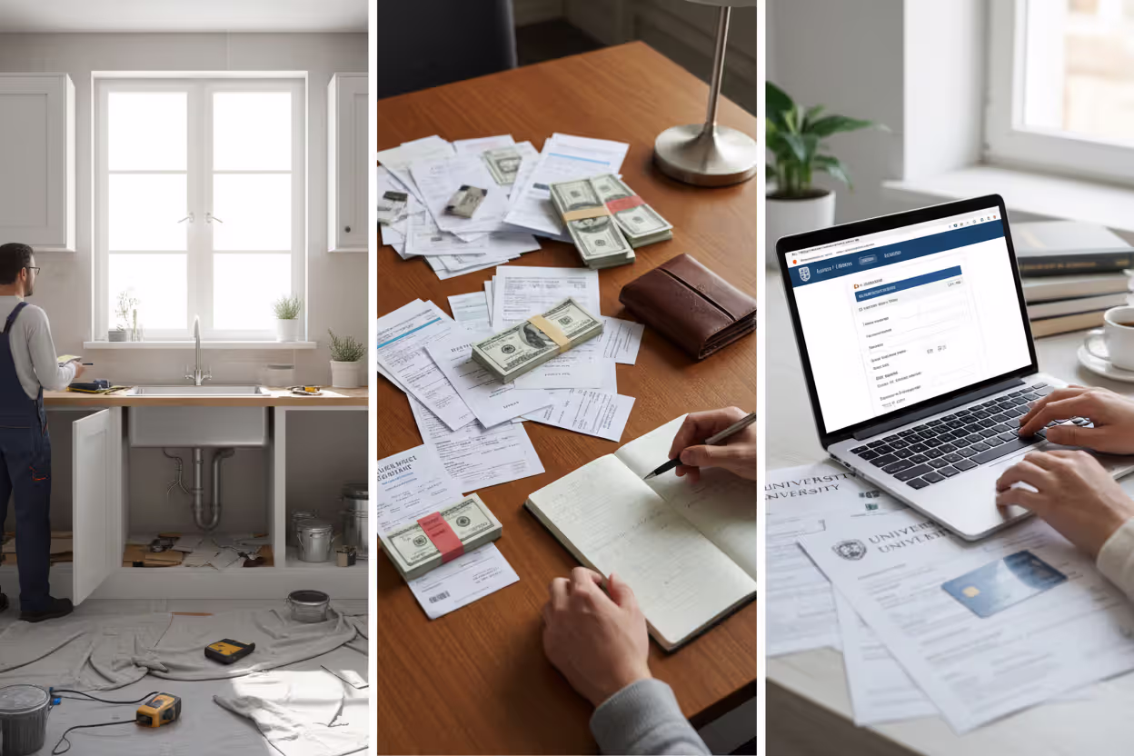 Common uses of a home equity loan: home renovation, debt consolidation, and education expenses