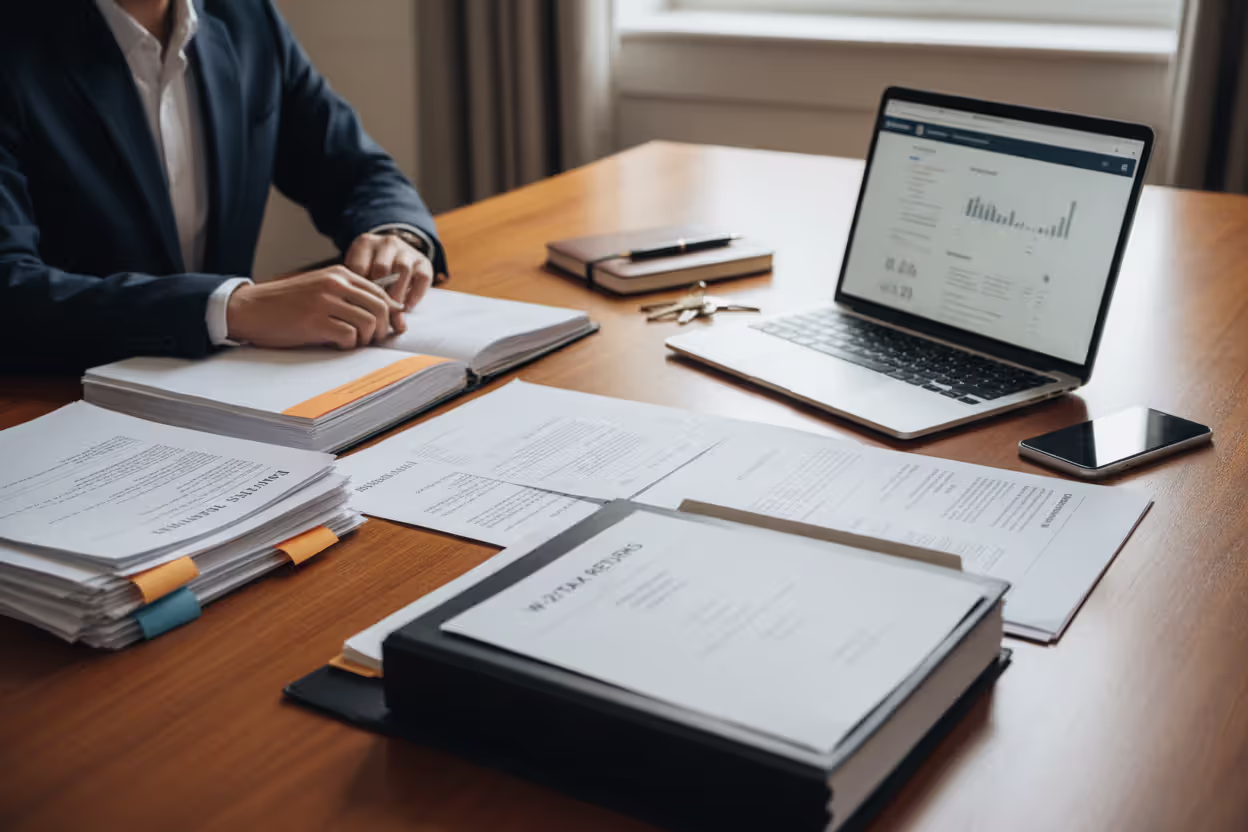 Borrower organizing income documents and cash reserves for mortgage approval