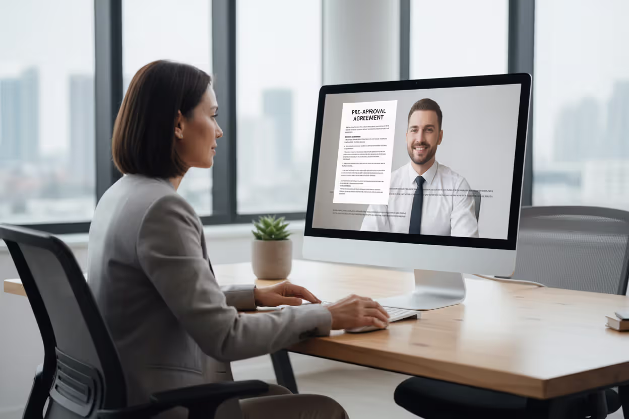 Buyer discussing mortgage pre-approval with a lender