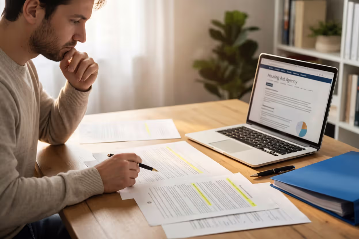 Buyer reviewing eligibility rules for first-time home purchase assistance