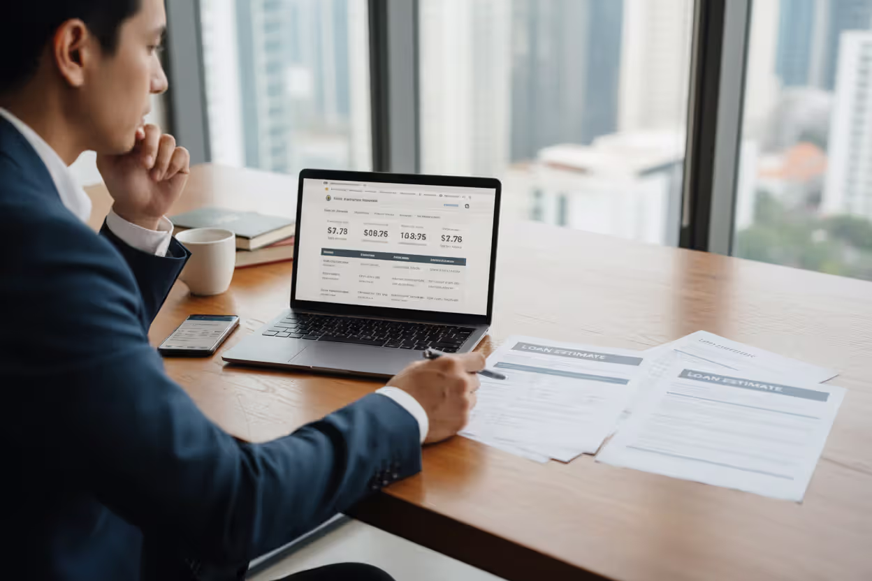 Borrower comparing jumbo mortgage offers from multiple lenders