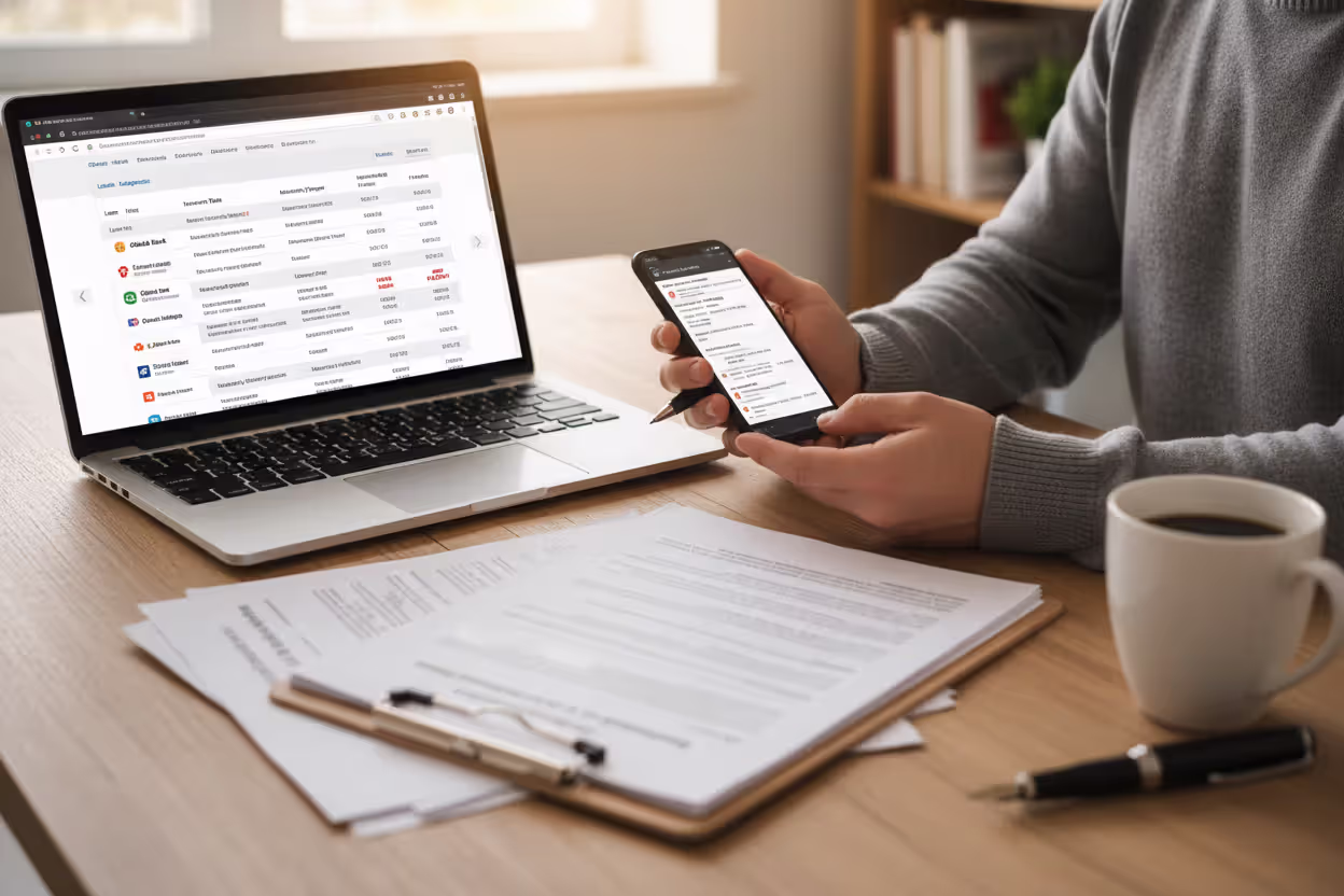 Homebuyer comparing mortgage offers from multiple lenders